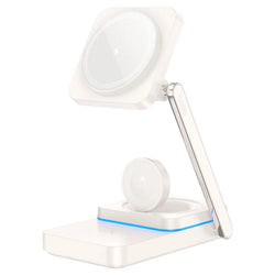 Hoco CQ10 Folding Magnetic Wireless Fast Charging 3‑in‑1 Charger – Foldable 3‑Device Wireless Charging Station