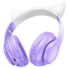 HOCO W42 Wireless Bluetooth 5.3 Over-Ear Headphones with LED Cat Ear Design, AUX & TF Card Support