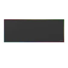 Mars Gaming MMP224 – XXL Gaming Mousepad – 880 × 330 mm – Nano-Textile – Non-Slip Rubber Base – Rainbow Edge – Black