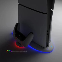 DOBE TP5-352B Cooling Charging Dock Station with RGB Color Atmosphere Light Circle for PS5 Slim Console