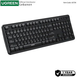 UGREEN Wireless Keyboard – Ultra-Quiet, Ergonomic, Spill-Resistant Design for Home & Office  Eng/Arabic -65734