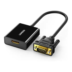 UGREEN Full HD VGA Male to HDMI Female Adapter Cable with 3.5mm Audio – High-Definition Video & Audio Transmission -50945