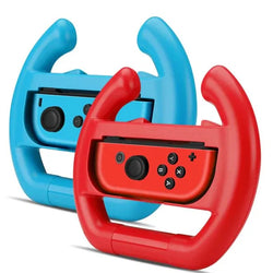 Racing Wheel for Nintendo Switch – Set of 2 (Red + Blue) – Joy-Con Steering Wheel Attachments